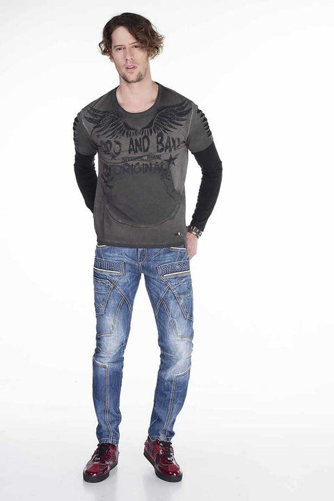 CL265 Slim Fit Wing Printed Men's Sweatshirt