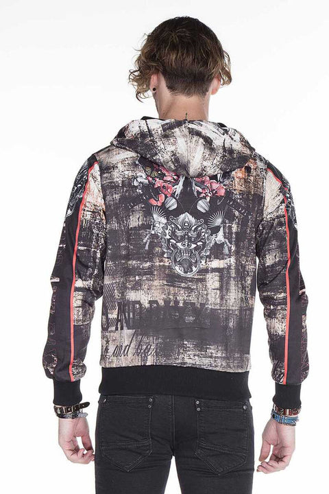 CL272 Gothic Style Skull Printed Men's Sweatshirt
