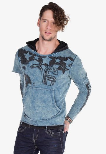CL279 Printed Stone Embroidered Men's Hooded Sweatshirt