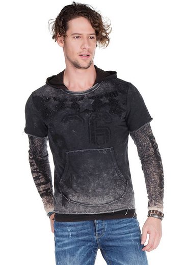 CL279 Printed Stone Embroidered Men's Hooded Sweatshirt