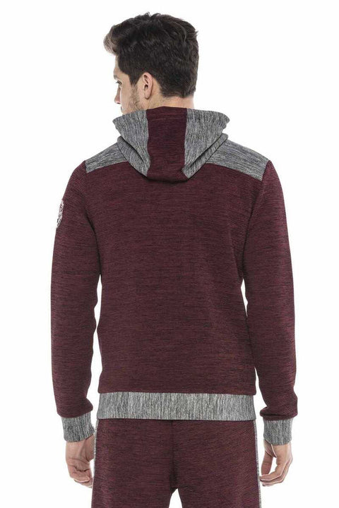 CL372 Hooded Zippered Striped Thin Sports Sweatshirt