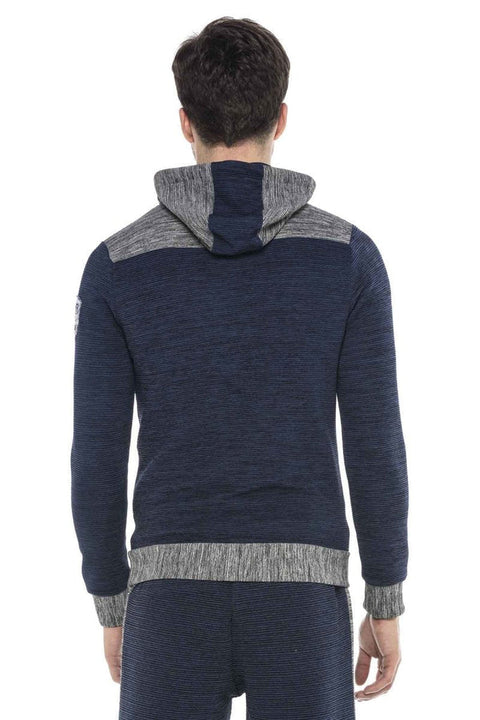 CL372 Hooded Zippered Striped Thin Sports Sweatshirt