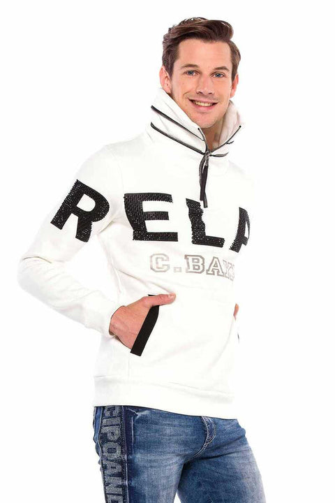CL385 Stone Relax Fit Stand-up Zipper Collar Thick Sweatshirt