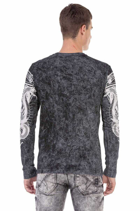 CL449 Wash Printed Thin Sweatshirt