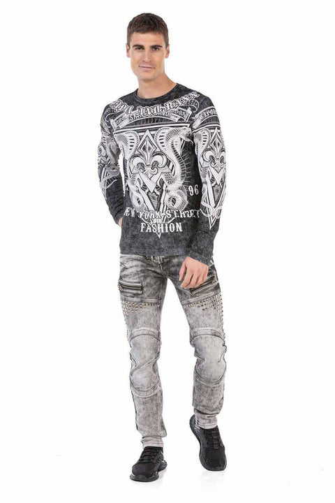 CL449 Wash Printed Thin Sweatshirt