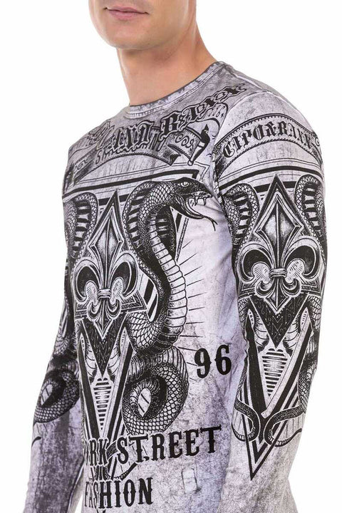 CL449 Wash Printed Thin Sweatshirt