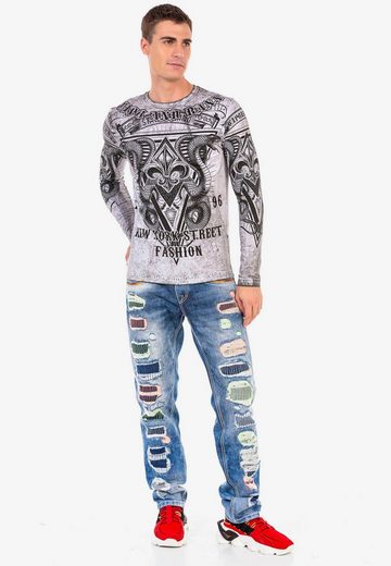 CL449 Wash Printed Thin Sweatshirt