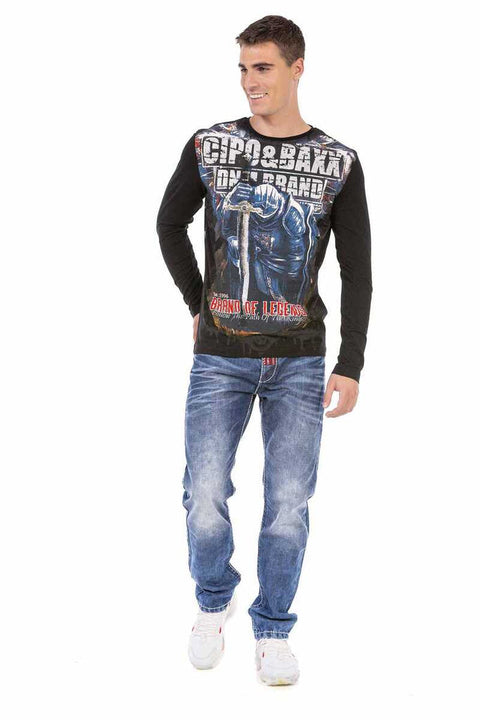 CL452 Stone Printed Thin Sweatshirt