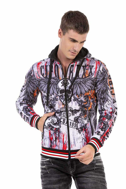 CL462 Patterned Hooded Men's Sweatshirt