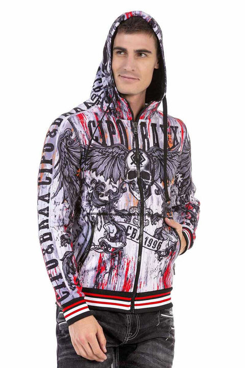 CL462 Patterned Hooded Men's Sweatshirt