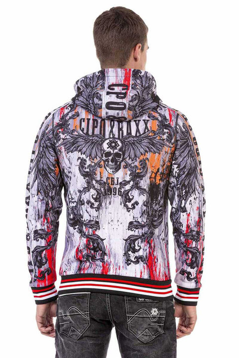 CL462 Patterned Hooded Men's Sweatshirt