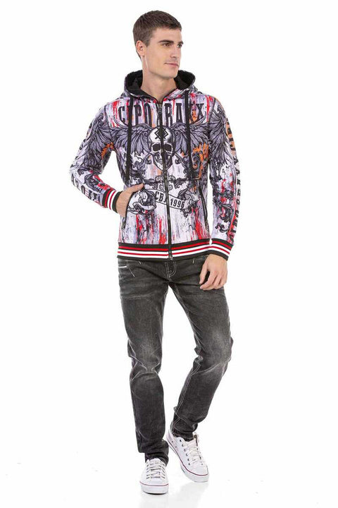 CL462 Patterned Hooded Men's Sweatshirt