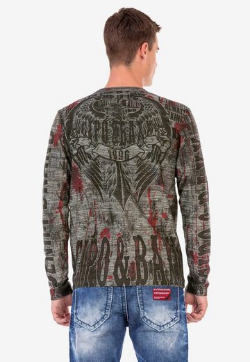 CL466 Patterned O Neck Sweatshirt
