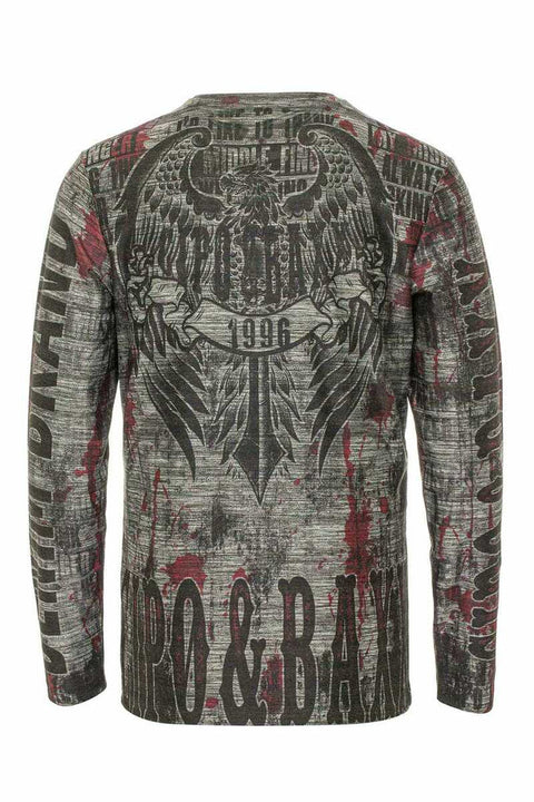 CL466 Patterned O Neck Sweatshirt