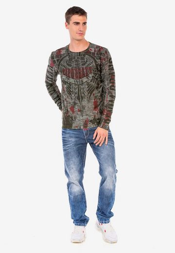 CL466 Patterned O Neck Sweatshirt