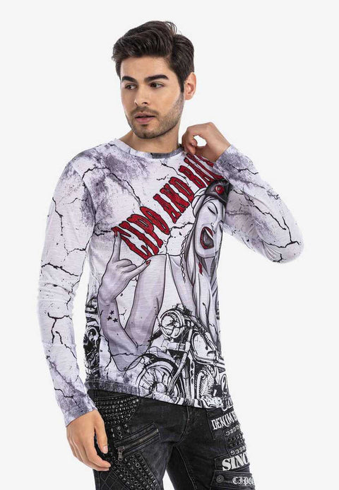 CL467 Biker Printed Thin Sweatshirt