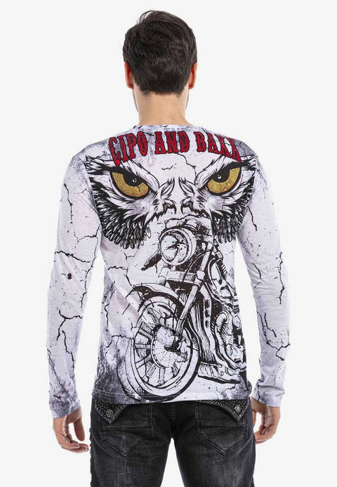 CL467 Biker Printed Thin Sweatshirt