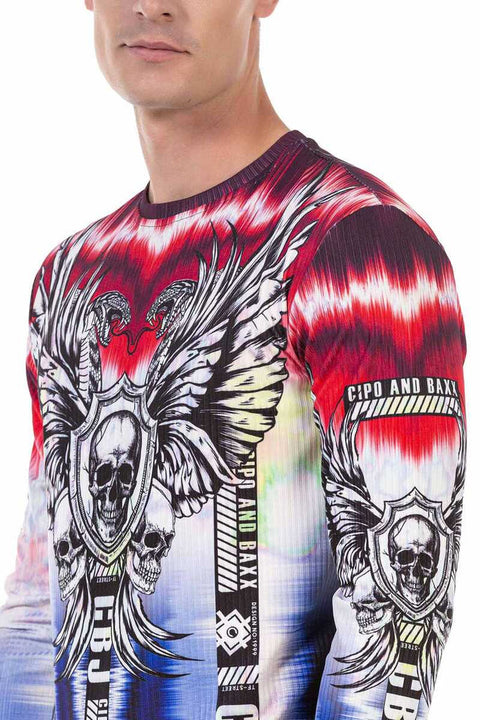 CL484 Colorful Patterned Printed Sweatshirt