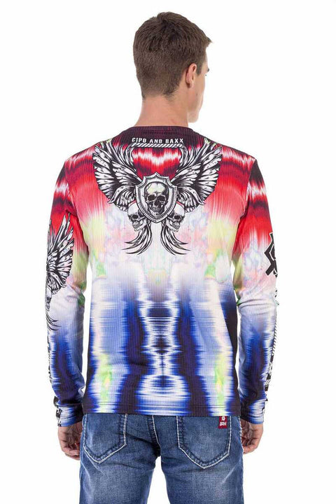 CL484 Colorful Patterned Printed Sweatshirt