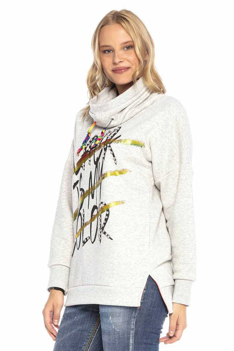 WL242 Shawl Collar Long Sweatshirt