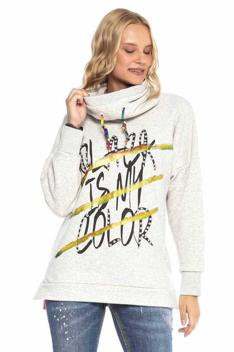WL242 Shawl Collar Long Sweatshirt