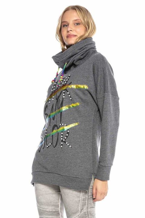 WL242 Shawl Collar Long Sweatshirt