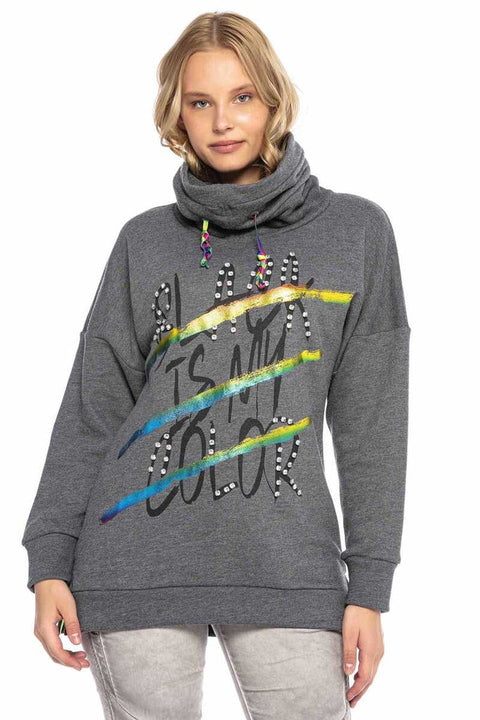 WL242 Shawl Collar Long Sweatshirt