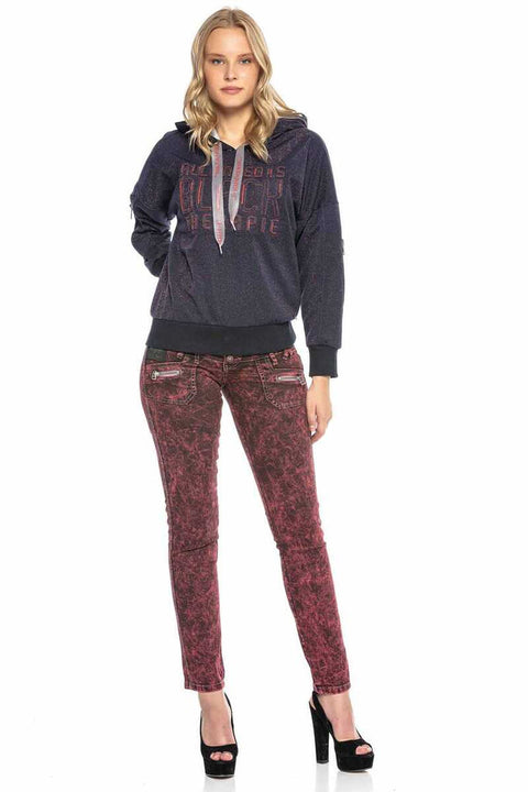 WL246 Embossed Hooded Women's Sweatshirt