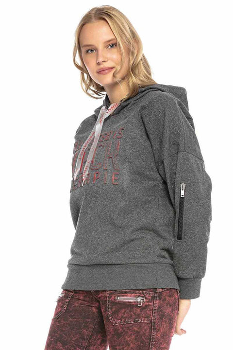 WL246 Embossed Hooded Women's Sweatshirt