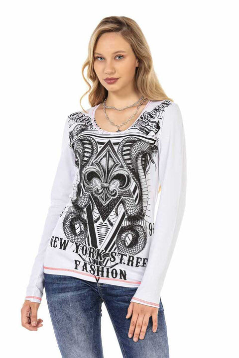 WL285 Patterned New York Street Printed Sweatshirt