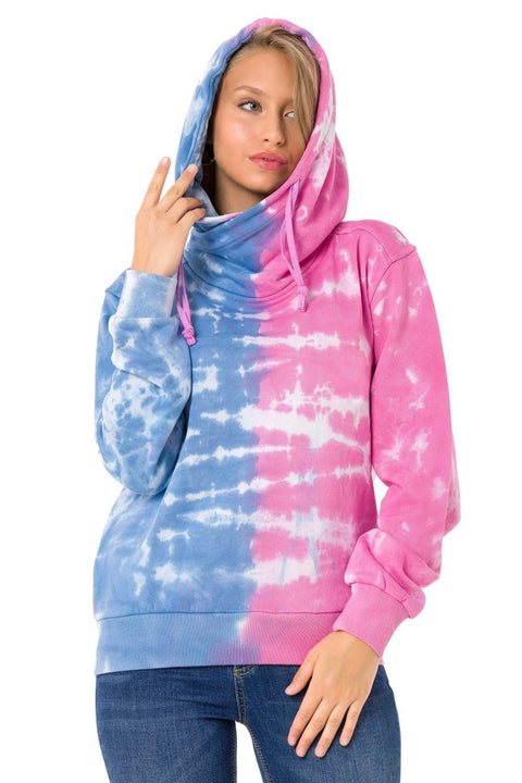 WL341 Hooded Blue and Pink Sweatshirt