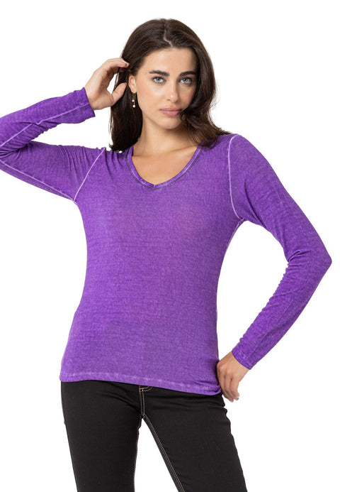 WL355 Women's Basic Top with Collar Detail