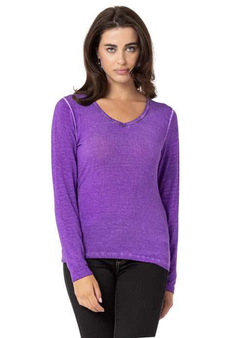 WL355 Women's Basic Top with Collar Detail