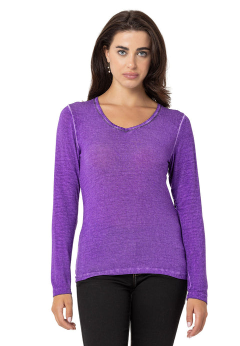 WL355 Women's Basic Top with Collar Detail