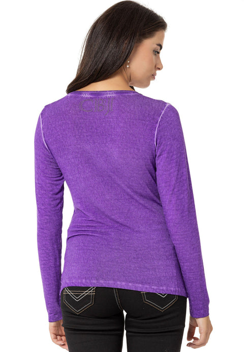 WL355 Women's Basic Top with Collar Detail