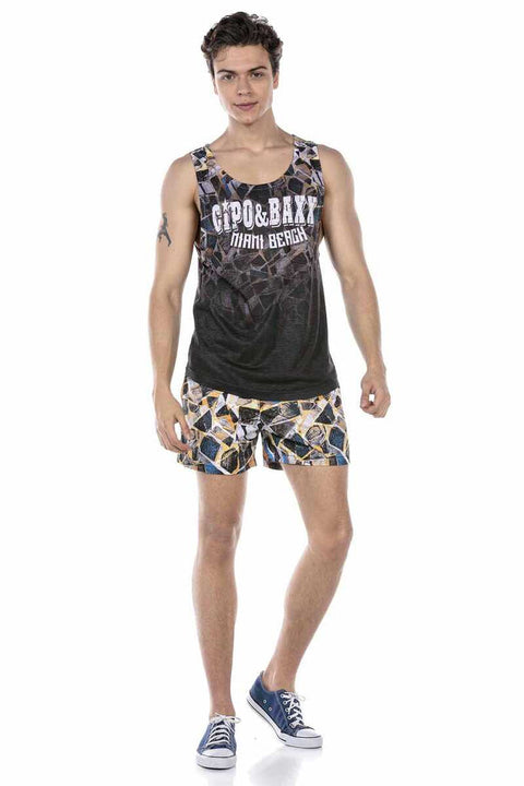 CUK244 Patterned Swim Shorts Set