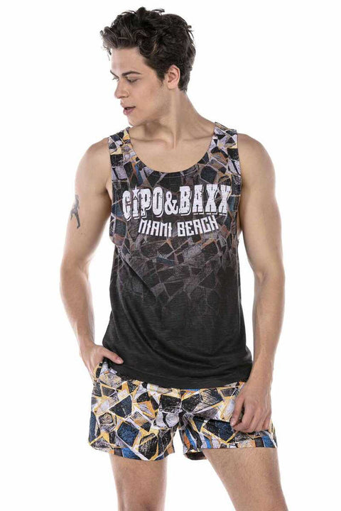 CUK244 Patterned Swim Shorts Set
