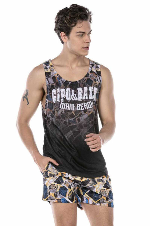 CUK244 Patterned Swim Shorts Set