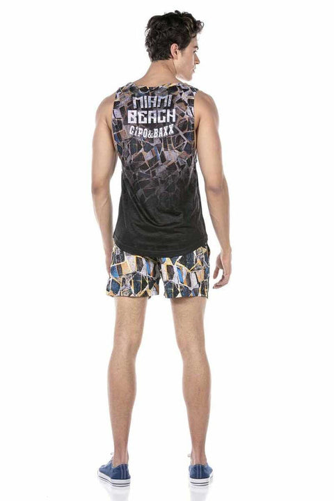 CUK244 Patterned Swim Shorts Set