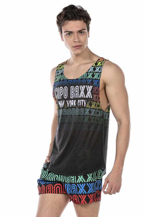 CUK246 Colorful Swim Shorts Undershirt Set