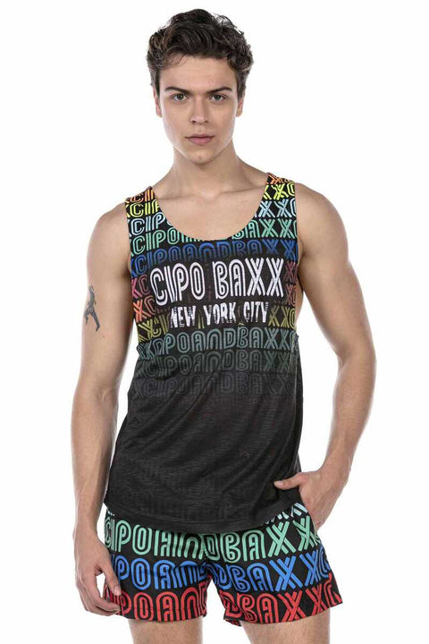 CUK246 Colorful Swim Shorts Undershirt Set