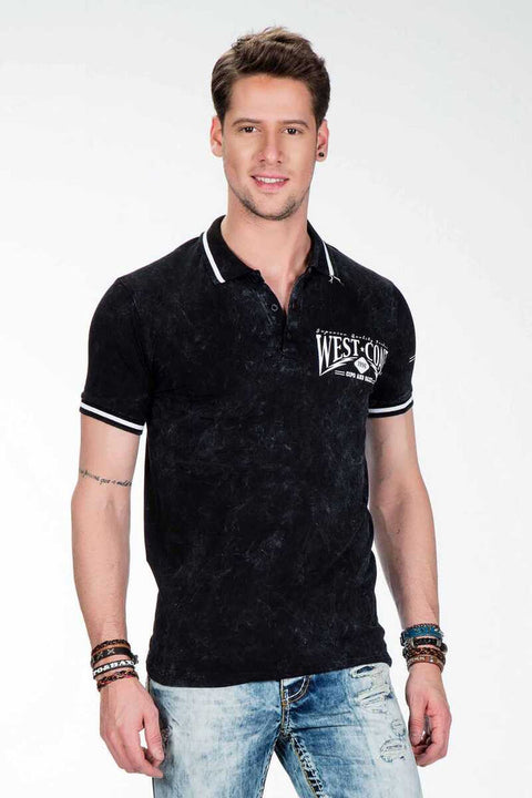 CT381 West Coast Printed Polo Neck T-Shirt