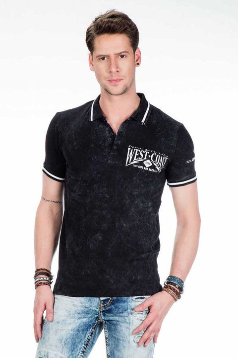 CT381 West Coast Printed Polo Neck T-Shirt