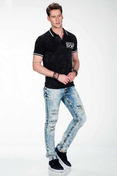 CT381 West Coast Printed Polo Neck T-Shirt