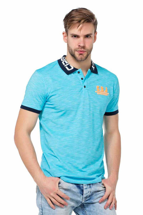 CT416 Polo Neck Embroidered Slim Fit Men's T-Shirt