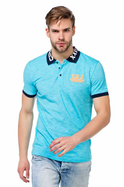 CT416 Polo Neck Embroidered Slim Fit Men's T-Shirt