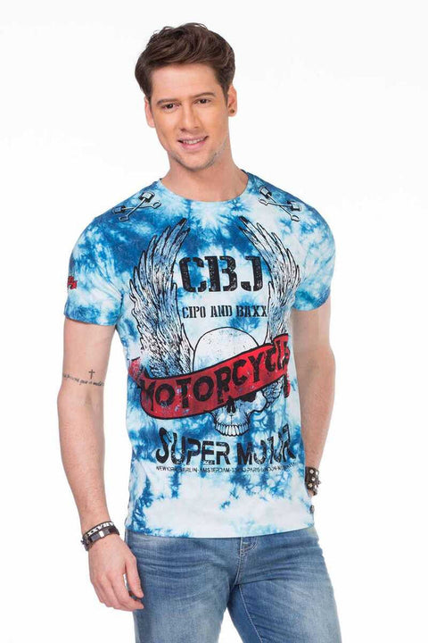 CT458 Printed Wash Slim Fit Men's T-Shirt
