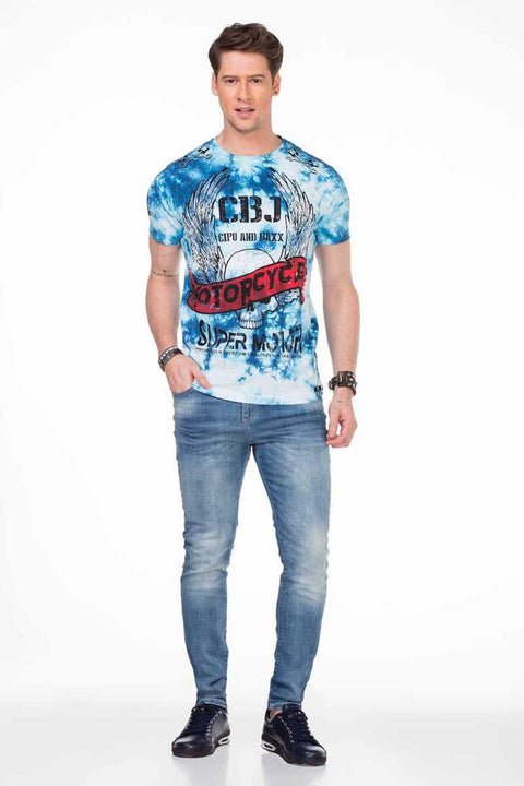 CT458 Printed Wash Slim Fit Men's T-Shirt