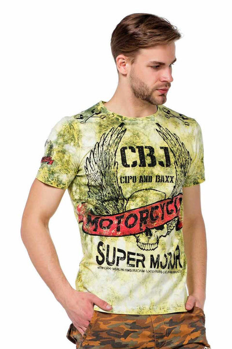 CT458 Printed Wash Slim Fit Men's T-Shirt