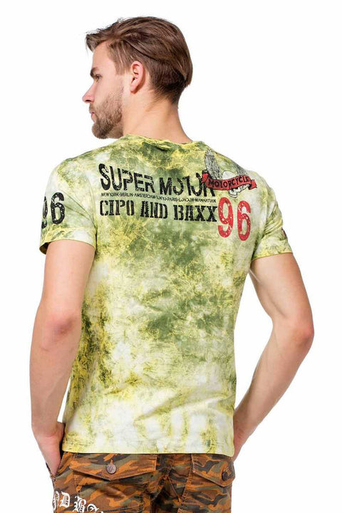 CT458 Printed Wash Slim Fit Men's T-Shirt